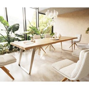 Jedálenský stôl Edge 300x100 dub prírodný nerezová oceľ šikmý Live vyobraziť