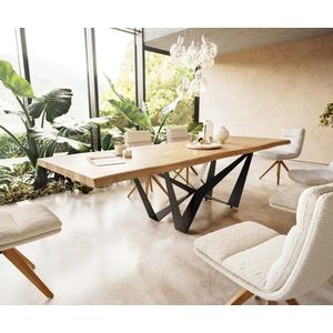 Jedálenský stôl Edge 300x100 dub prírodný Spider plochá oceľ čierna vyobraziť