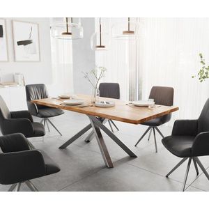 Jedálenský stôl Edge 200x100 akácia prírodná krížová podstava obdĺžnik vyobraziť