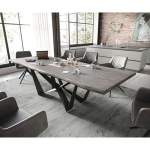 Jedálenský stôl Edge 260x100 akácia platinová pavučina plochá oceľ vyobraziť