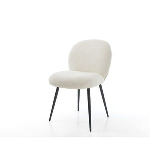 Jedálenská stolička Nube-Flex bouclé biela 4-nohá zúžená čierna vyobraziť