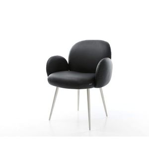 Jedálenská stolička Nube-Flex s opierkami pravá koža čierna 4-nohá vyobraziť