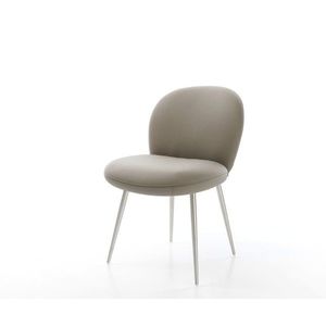 Jedálenská stolička Nube-Flex pravá koža tmavobéžová 4-nohá zúžená vyobraziť