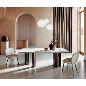 Jedálenský stôl Edge Boot 240x120 keramický Calacatta Luxe bielo-zlatý vyobraziť