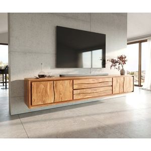 TV stolík Live-Edge 300 cm akácia prírodná 4 dvierka 2 zásuvky vyobraziť