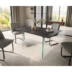 Jedálenský stôl Edge 140x90 keramický Laminam®Nero Greco antracitový vyobraziť