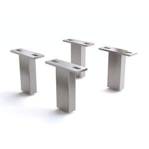 Štvorhranná noha 12, 5 cm z brúsenej nehrdzavejúcej ocele pre všetky vyobraziť