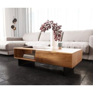 Konferenčný stolík New Live-Edge 115x60 cm prírodná akácia 2 zásuvky 1 vyobraziť