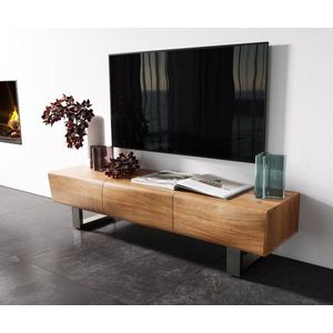 Nízka doska New Live-Edge 145 cm prírodná akácia 3 dvierka behúň vyobraziť