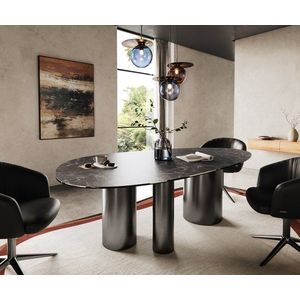 Hrana jedálenského stola oválna 220x120 keramická Laminam® Nero Greco vyobraziť