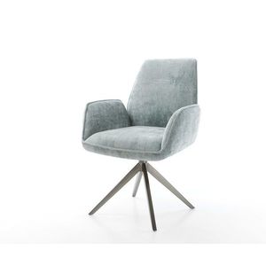 Otočné kreslo Zoa-Flex šenilová pastelová modrá Krížový rám široký vyobraziť