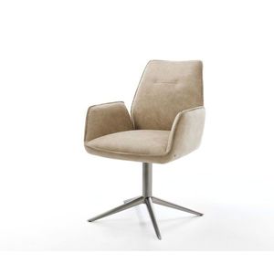 Otočné kreslo Zoa-Flex mikrovlákno béžová vintage základňa grafitová vyobraziť