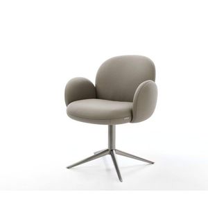 Otočné kreslo Nube-Flex s podrúčkami pravá koža blatová základňa vyobraziť