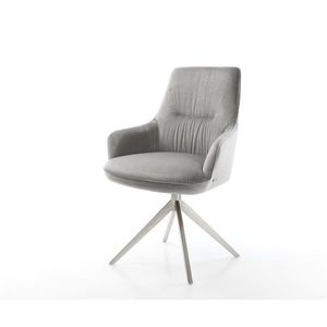 Otočná stolička Zelia-Flex s podrúčkami Zamatovo sivá Krížový rám vyobraziť