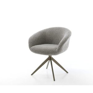 Otočná stolička Vinka-Flex s podrúčkami Bouclé striebornosivá Krížový vyobraziť