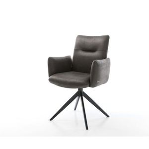 Otočná stolička Jova-Flex s podrúčkami Mikrovlákno antracit Vintage vyobraziť