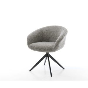 Otočná stolička Vinka-Flex s podrúčkami Bouclé striebornosivá Krížový vyobraziť