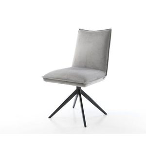 Otočná stolička Lelio-Flex zamatovo sivá Krížový rám široký čierny vyobraziť