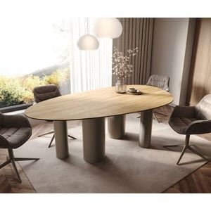 Oválny jedálenský stôl Edge 220x120 Keramický laminát® Sabbia Dubová vyobraziť