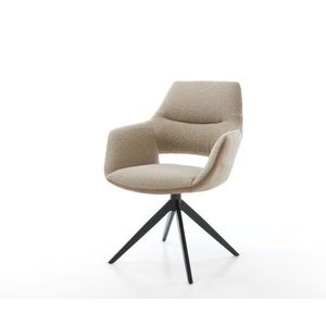 Jedálenská stolička Yago-Flex s podrúčkami mix materiálov béžová vyobraziť