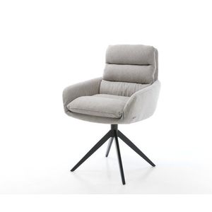 Abelia-Flex jedálenská stolička s podrúčkami látka svetlosivá krížová vyobraziť