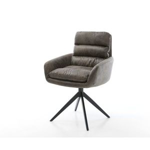 Abelia-Flex jedálenská stolička s podrúčkami sivá vintage krížová vyobraziť