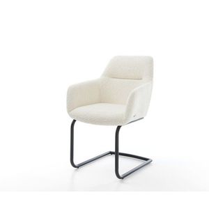 Pejo-Flex jedálenská stolička bouclé biela konzolová podnož okrúhla vyobraziť