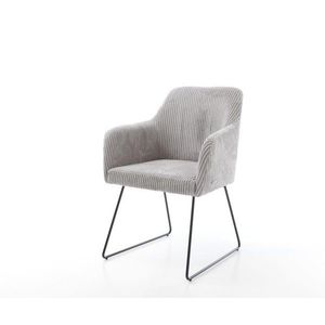 Jedálenská stolička Greg-Flex manšestrová strieborná sivá tenká podnož vyobraziť