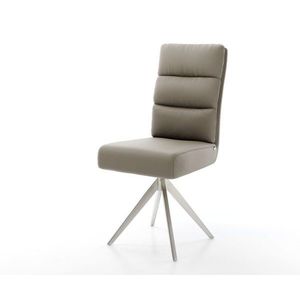 Jedálenská stolička Pela-Flex pravá koža béžová krížová podnož vyobraziť