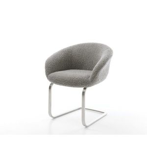 Jedálenská stolička Vinka-Flex s podrúčkami bouclé striebornošedá vyobraziť