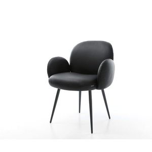 Jedálenská stolička Nube-Flex pravá koža čierna podnož zúžené vreckové vyobraziť