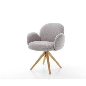 Nube-Flex jedálenská stolička s podrúčkami manšestrová strieborno-sivá vyobraziť