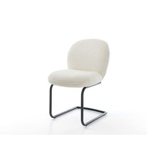 Nube-Flex jedálenská stolička bouclé biela konzolová podnož okrúhle vyobraziť