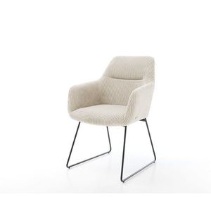 Jedálenská stolička Pejo-Flex manšestrová béžová čierna podnož vyobraziť