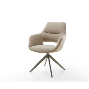 Jedálenská stolička Yago-Flex s podrúčkami mix materiálov béžová vyobraziť