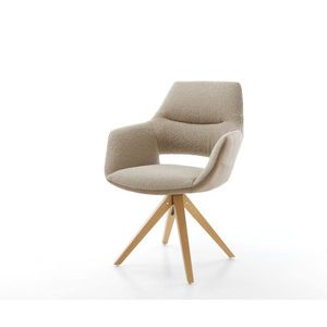 Jedálenská stolička Yago-Flex s podrúčkami mix materiálov béžová vyobraziť