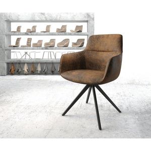 Otočná židle Pejo-Flex hnědá vintage křížová podnož hranatá otočná vyobraziť