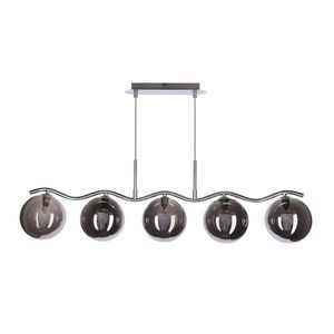 Stropná závesná lampa UMOS 5x20W G9 chróm grafitové sklenené tienidlo 14 cm moderné svietidlo do obývačky jedálne vyobraziť