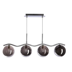 Závesná lampa LUMOS 4x20W G9 chrómové tienidlá zo skla grafitové moderné elegantné svietidlo do obývačky jedálne do spálne glamour vyobraziť