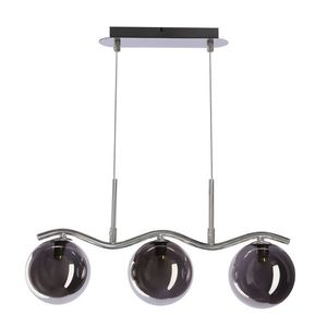 Závesná lampa LUMOS 3x20W G9 chrómové sklenené tienidlo 14 cm grafitové moderné elegantné svietidlo obývačka jedáleň kuchyňa pôvab vyobraziť