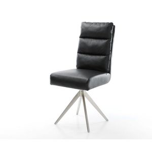 Otočná stolička Pela-Flex čierna pravá koža krížová základňa štvorcová vyobraziť