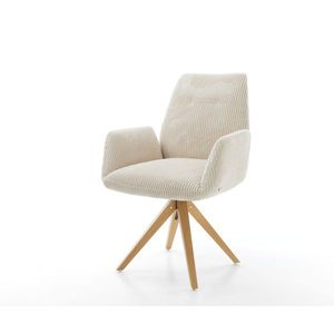 Otočná stolička Zoa-Flex drevená základňa štvorcový manšestr béžová vyobraziť