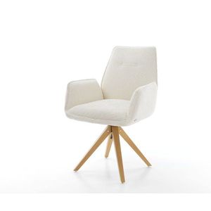 Otočná stolička Zoa-Flex drevená základňa square bouclé white 180° vyobraziť