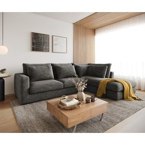 Rohová pohovka Isla 330x225 cm žinylka antracitová pravá vyobraziť