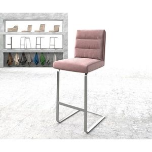 Barová stolička Pela-Flex velvet pink konzolová základňa plochá vyobraziť