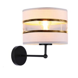 Nástenná lampa Andy, čierna, 1x40W, tienidlo E27, biela + zlatá vyobraziť