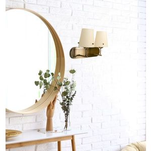 Nástenná lampa Dasti patina 2x60W e27 béžové tienidlo vyobraziť