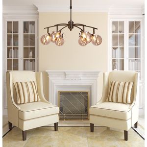 Závesná lampa Lentini patina 6x40w g9 jantárové tienidlo vyobraziť