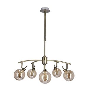 Závesná lampa Lentini patina 5x40w g9 jantárové tienidlo vyobraziť