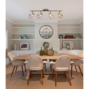 Stropná lampa Lentini patinovaná páska 4x40W g9 jantárové tienidlo vyobraziť